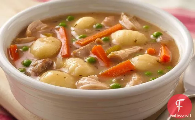 Zuppa di pollo e Gnocchi a cottura lenta