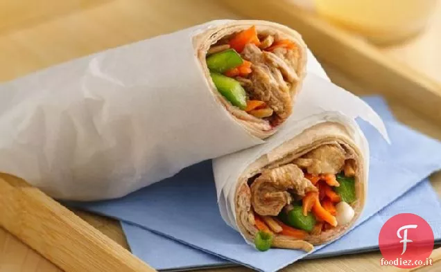 Cottura lenta Teriyaki-Sesamo-Pollo avvolge