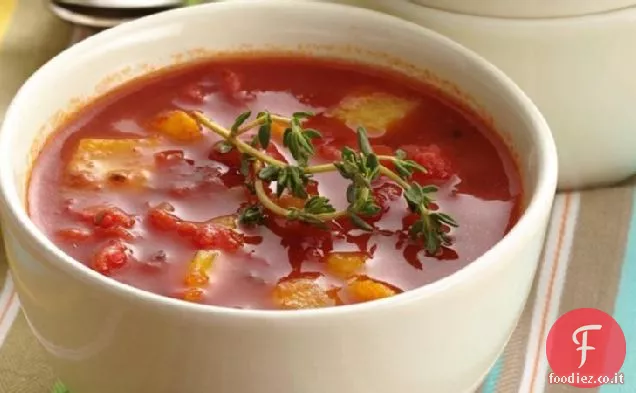 Zuppa di pomodoro e peperoni arrostiti