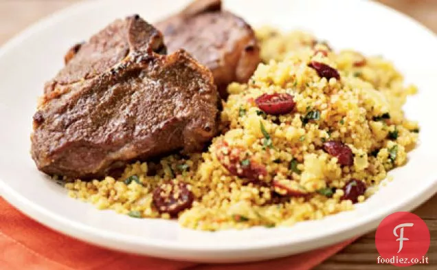 Costolette di agnello al cumino alla griglia con Couscous al curry