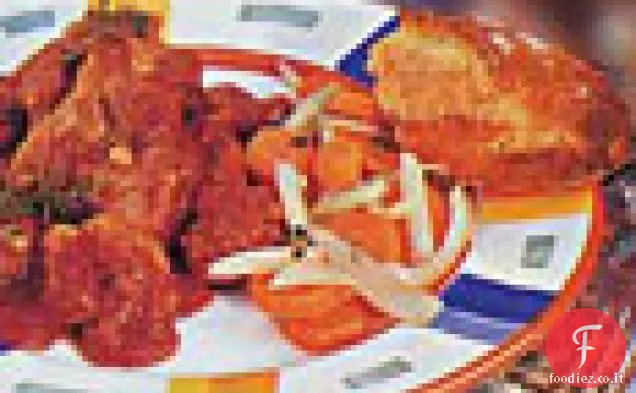 Spalla di Agnello Brasato con Timo, Carote e Finocchio