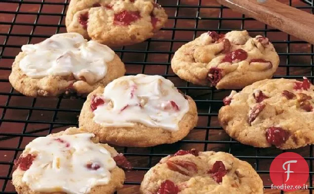 Biscotti al mirtillo rosso glassati all'arancia