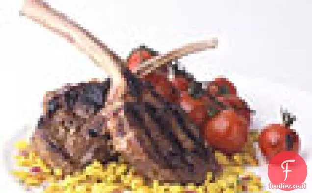 Costolette di agnello marinate alla griglia con Pomodorini balsamici