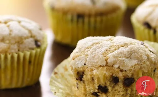 Muffin alla banana con gocce di cioccolato (farina integrale bianca)