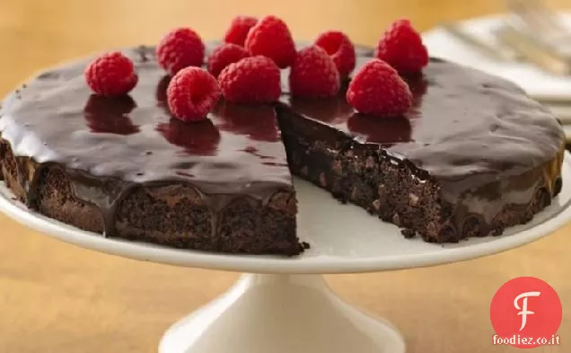Brownie senza glutine Ganache Torte con Lamponi