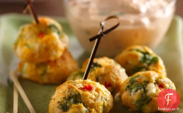 Sriracha Veggie-Palline di formaggio e salsa