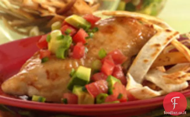 Pollo alla griglia balsamico con salsa di pomodoro fresco