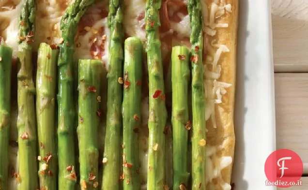 Quadratini di prosciutto e asparagi