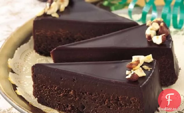 Torta fondente glassata al cioccolato