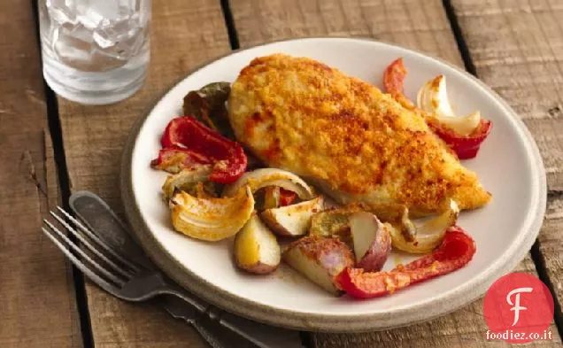 Facile cena di pollo e patate al forno per due