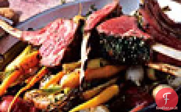 Cremagliera di agnello con aglio ed erbe aromatiche