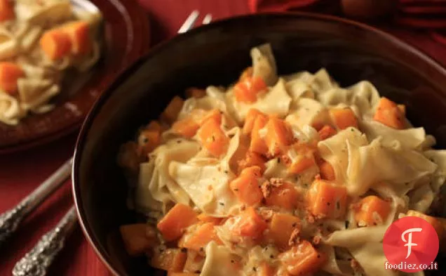 Pappardelle fresche con Zucca e salsa di crema di Timo