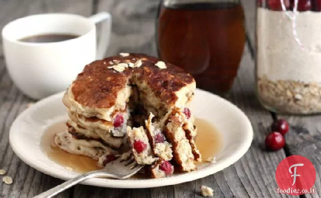 Cranberry farina d'avena biscotto a strati Pancake vasetti