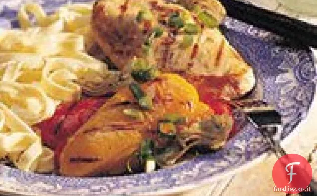 Pollo alla Griglia con Peperoni e Carciofi