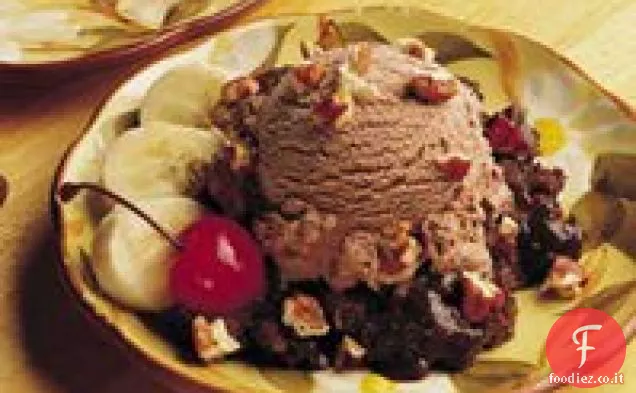 Caldo Fudge Sundae Torta per due
