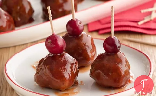 Polpette di antipasto glassate al mirtillo