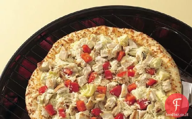 Pizza di pollo e carciofi alla griglia