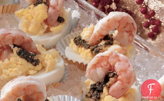 Uova di Pesto con Gamberetti