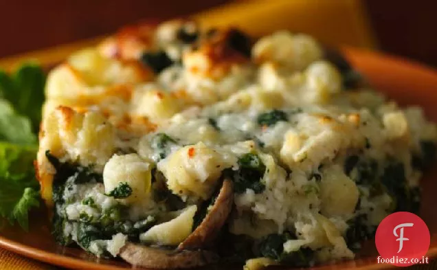 Tre formaggio Spinaci e pasta Cuocere