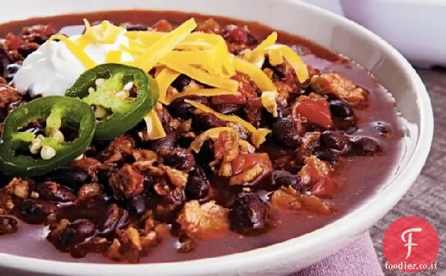 Peperoncino vegetariano di fagioli neri