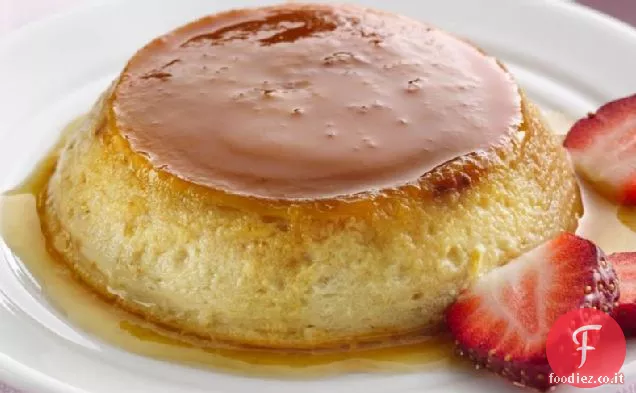 Flan di fragole senza lattosio