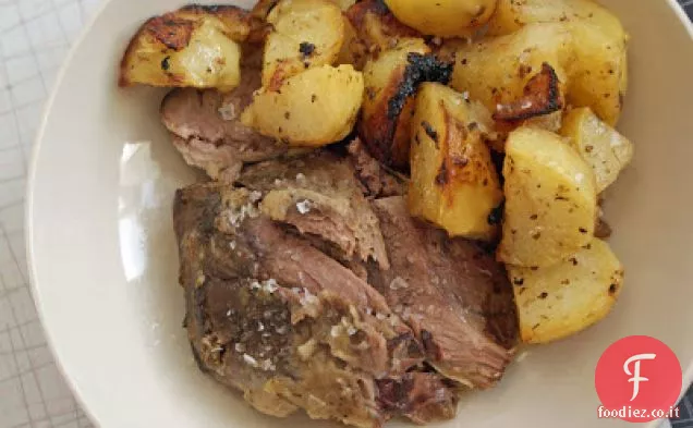 Coscia di Agnello cotta lentamente con Aglio, Limone e Rosmarino (nel C