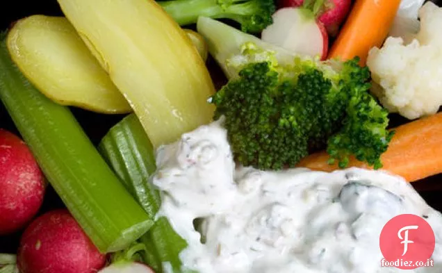 Salsa di olive e prezzemolo con Crudités
