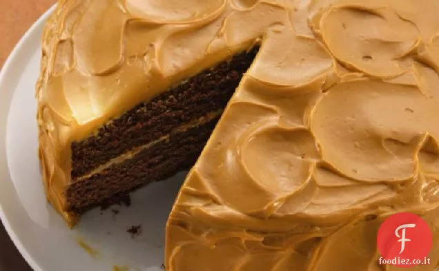 Torta al cioccolato messicano con crema al caramello glassa