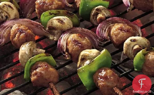 Polpette alla griglia in agrodolce Kabobs