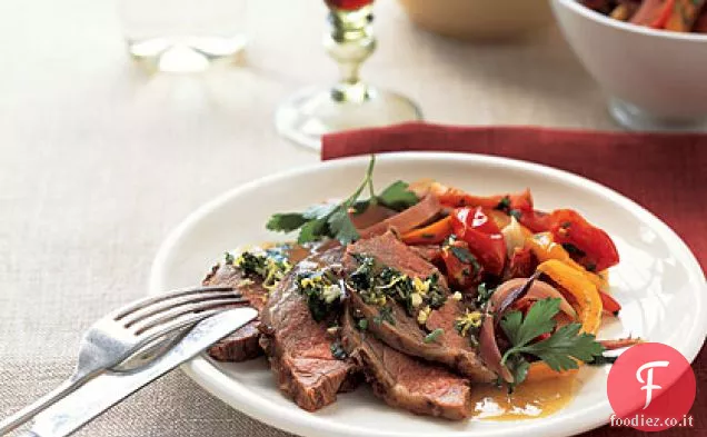 Agnello Arrosto con Peperoni e Menta Gremolata