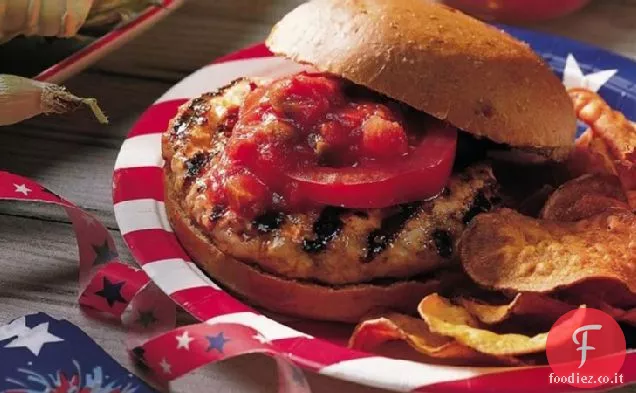 Formaggio alla griglia-Hamburger di tacchino ripieni