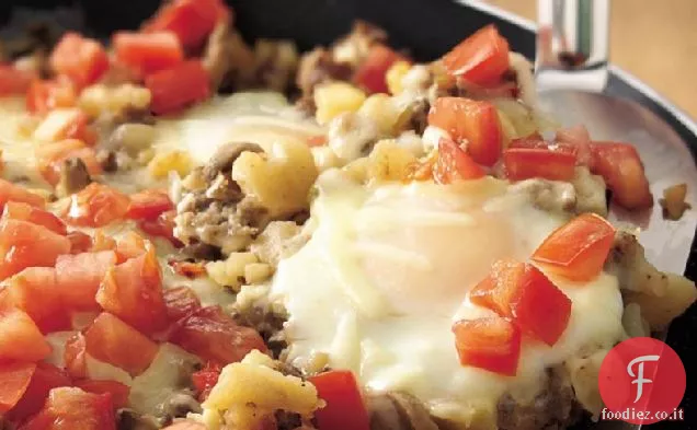 Uova e salsiccia padella