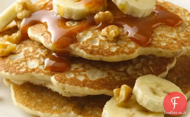 Frittelle di banana-noce con caramello Topping