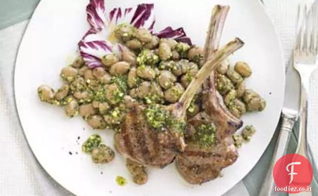 Costolette di Agnello al Pesto Fagioli Borlotti