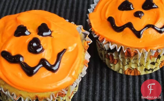 Cupcakes di zucca con ripieno di noci di girasole