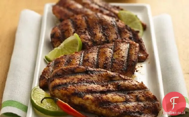 Petti di pollo strofinati con lime e peperoncino