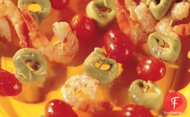 Tortellini-Spiedini di Gamberi