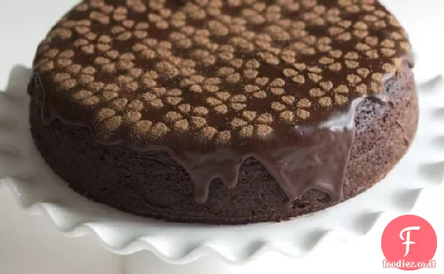 Moderna torta al cioccolato e lamponi