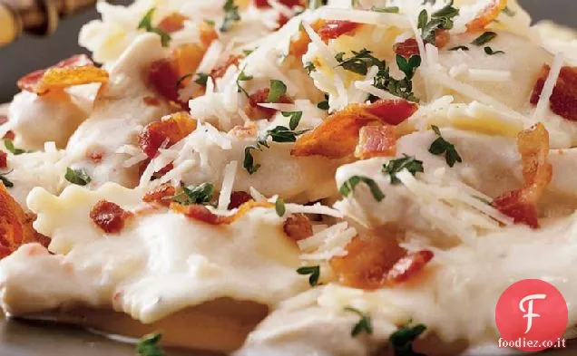 Pollo e Ravioli alla Carbonara