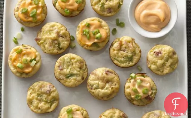 Bignè di broccoli con maionese Sriracha