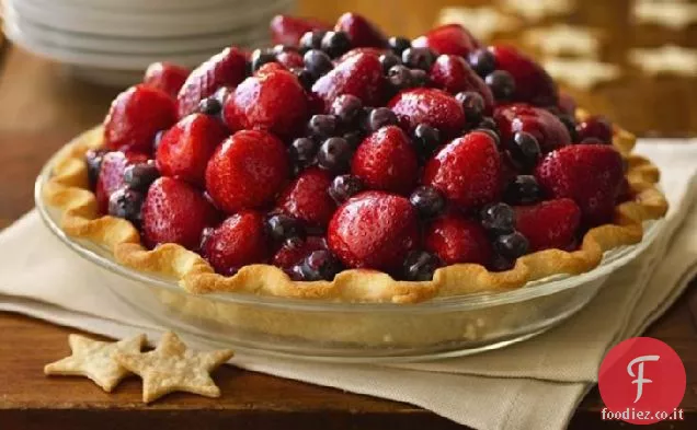 Ecco alla torta rossa, bianca e blu