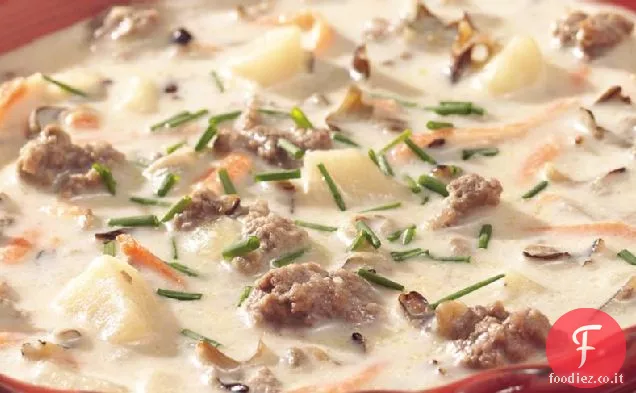 Classica zuppa di riso selvatico cremoso