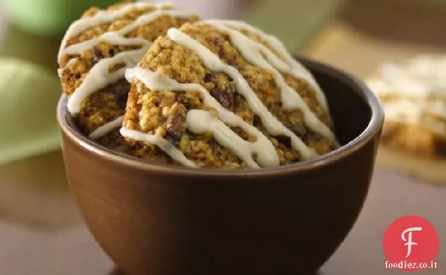 Chewy Cranberry-Biscotti di farina d'avena con glassa all'arancia