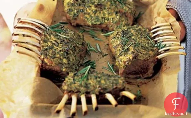 Mostarda e Rosmarino-Cremagliera in crosta di agnello