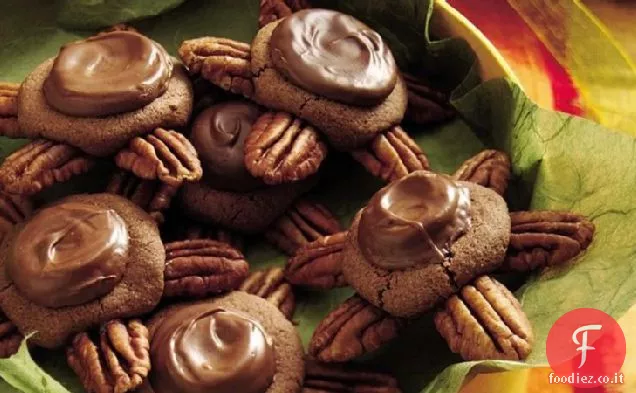 Biscotti di tartaruga al cioccolato e caramello