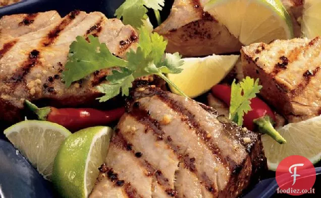 Bistecche di tonno allo zenzero e lime alla griglia