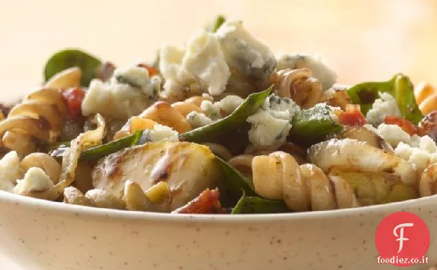 Pancetta calda e insalata di pasta