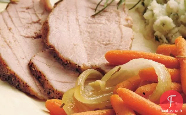 Arrosto di maiale al rosmarino con carote