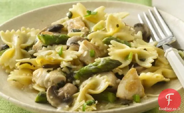 Papillon con Pollo e asparagi