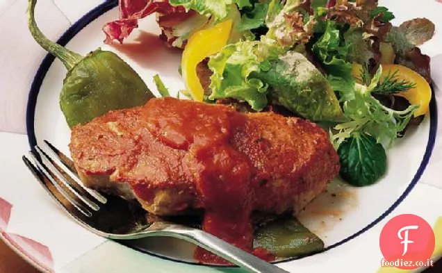 Carne di maiale creola alla griglia e peperoncini